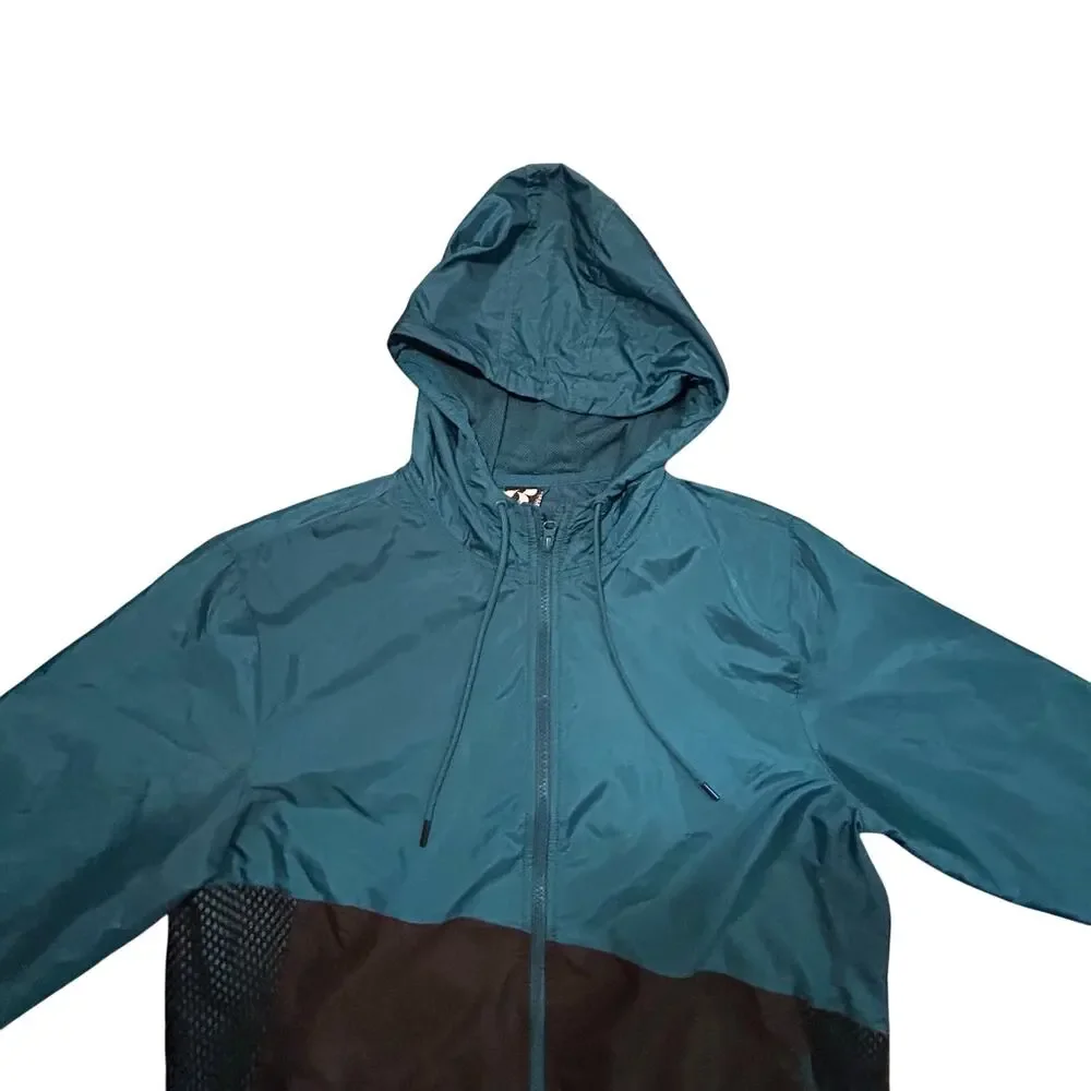 Russell Athletic Zip Up Hooded Jacket - Men's Size M Dark Green and Black - Picture 2 of 6